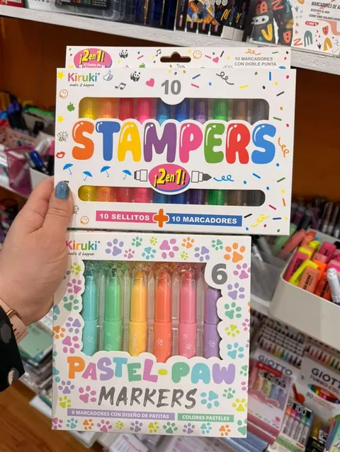 Marcadores Stampers 2 en 1 y Pastel Paw de Kiruki — Les Enfants Librería Boutique